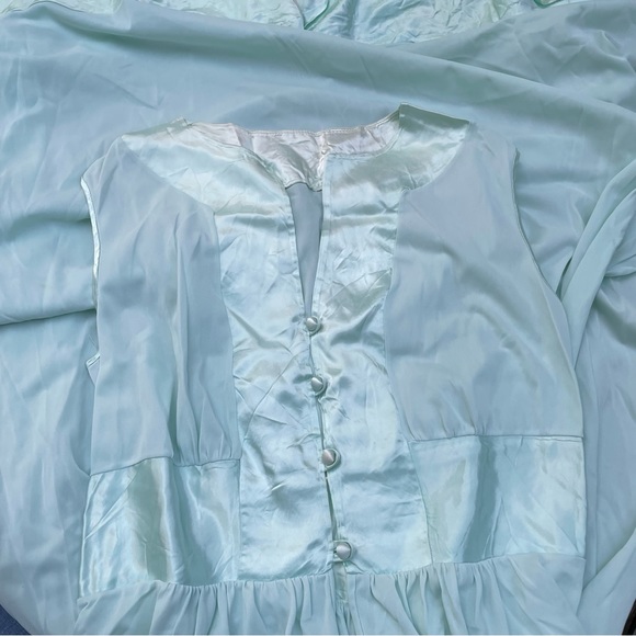 Vintage 50s 60s Mistee Nylon Satin Button Front Nightgown Slip Dress Sz Large - Picture 6 of 10